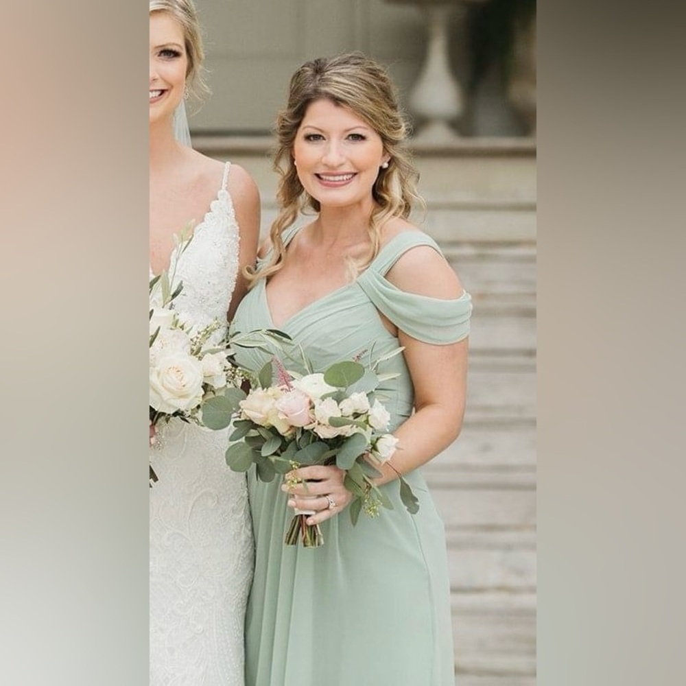 EUC Bill Levkoff Sage Dress Bridesmaids Dress